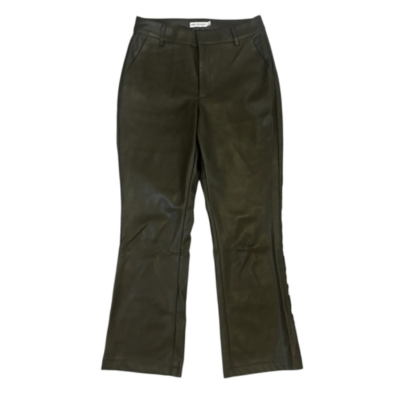 ANTHROPOLOGIE Avec Les Filles Flared Faux Leather Pants Olive Moss Sz Small - Picture 6 of 14